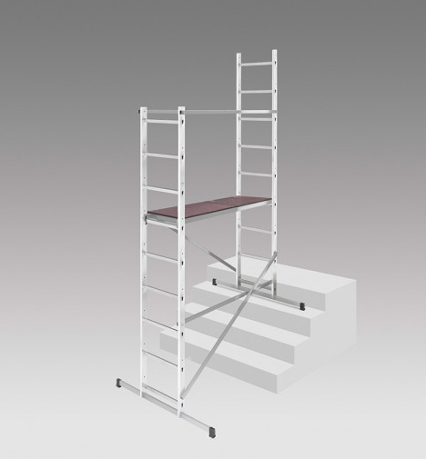 Echafaudage pour escalier avec rattrapage de niveau 4m en aluminium Hailo HobbyStep H4