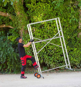 Echafaudage roulant jardin tout terrain 4m en aluminium Hailo HobbyStep H4 Jardin