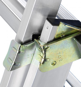 Articulation echelle transformable 3 plans 3x11 échelons 7m80 en aluminium Hailo HobbyStep