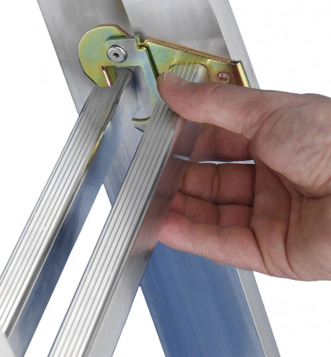 Echelons echelle transformable 3 plans 3x11 échelons 7m80 en aluminium Hailo HobbyStep