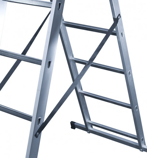 Sangle echelle transformable 3 plans 3x11 échelons 7m80 en aluminium Hailo HobbyStep