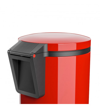 poignee integree poubelle de salle de bain rouge design à pédale 3L Hailo Pure S