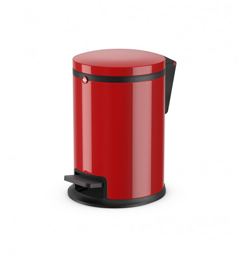poubelle de salle de bain design à pédale 3L Hailo Pure S rouge