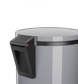 charnière poubelle de cuisine design à pédale 12L Hailo Pure M argentée