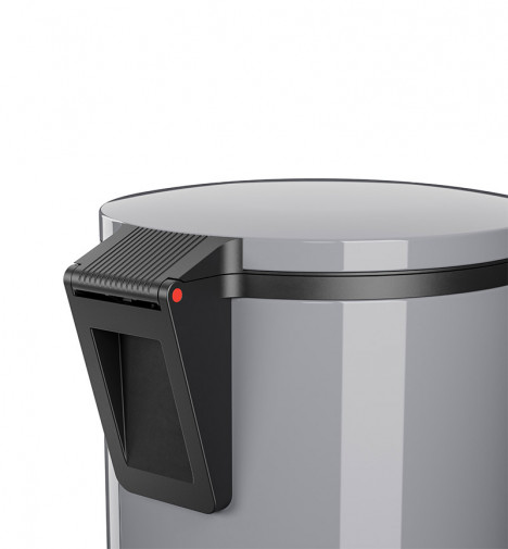 charnière poubelle de cuisine design à pédale 12L Hailo Pure M argentée