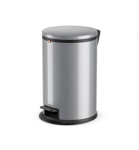 poubelle de cuisine design à pédale 12L Hailo Pure M argent