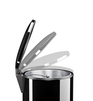fermeture poubelle de cuisine noire design à pédale 40L  ​Hailo Pure XL