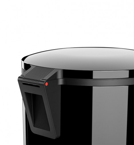 charniere poubelle de cuisine noire design à pédale 40L  ​Hailo Pure XL