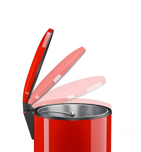fermeture poubelle de cuisine design à pédale 40L ​rouge Hailo Pure XL