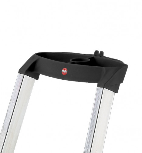 haut de l'escabeau alu pro avec la tablette porte-outils