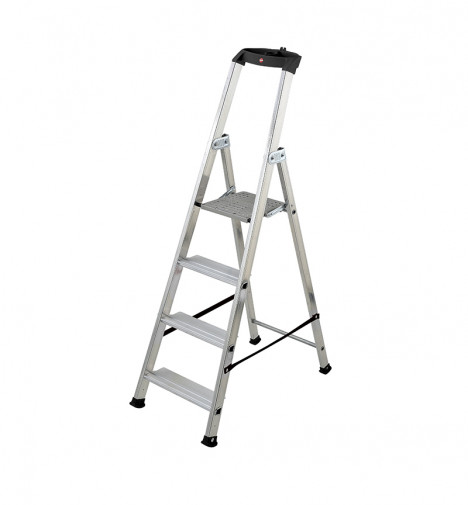 escabeau alu pro en entier avec la tablette alu pro installée