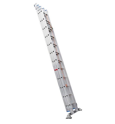 Echelle coulissante à corde professionnelle 3 plans 3x12 échelons 8m40 en aluminium Hailo Trio