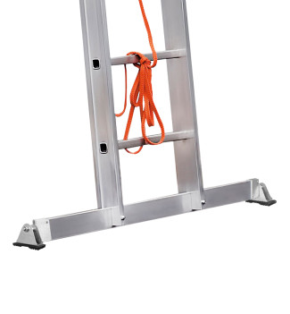 Base rapportée echelle coulissante à corde professionnelle 3 plans 3x12 échelons 8m40 en alu Hailo Trio