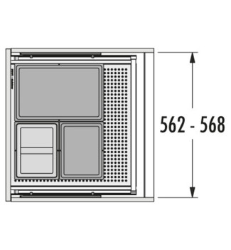 Schéma Poubelle de cuisine encastrable AS Allegro S220 14L + 2x6,5L Hailo