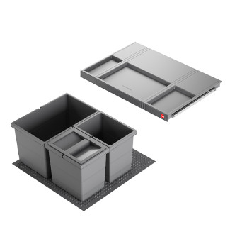 Poubelle de cuisine encastrable AS Allegro S220 14L + 2x6,5L Hailo