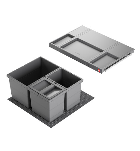 Poubelle de cuisine encastrable AS Allegro S220 14L + 2x6,5L Hailo