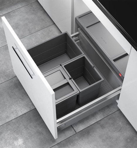 Poubelle de cuisine encastrable AS Allegro S220 14L + 2x6,5L Hailo Mise en situation