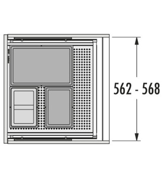 Schéma Poubelle de cuisine encastrable AS Allegro S295 18L + 2x8L Hailo