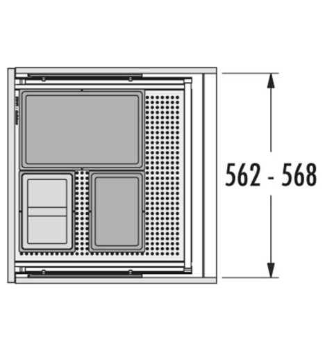 Schéma Poubelle de cuisine encastrable AS Allegro S295 18L + 2x8L Hailo