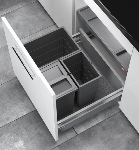Poubelle de cuisine encastrable AS Allegro S295 18L + 2x8L Hailo Mise en situation