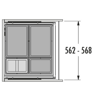 Schéma Poubelle de cuisine encastrable AS Allegro S295 2x18L + 2x8L Hailo
