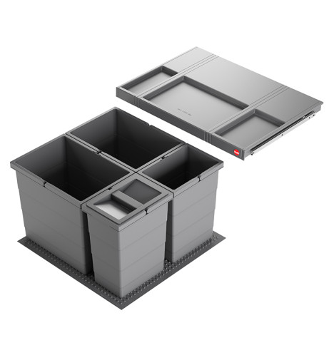 Poubelle de cuisine encastrable AS Allegro S295 2x18L + 2x8L Hailo