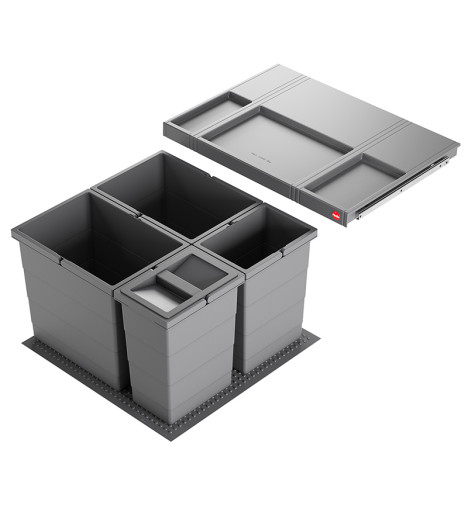 Poubelle de cuisine encastrable AS Allegro S295 2x18L + 2x8L Hailo
