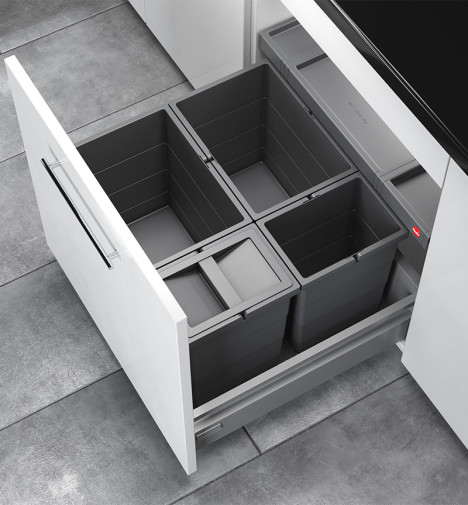 Poubelle de cuisine encastrable AS Allegro S295 2x18L + 2x8L Hailo Mise en situation