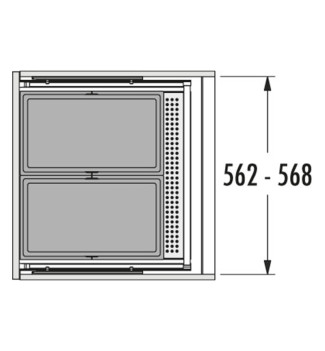 Schéma Poubelle de cuisine encastrable AS Allegro S350 2x28L Hailo
