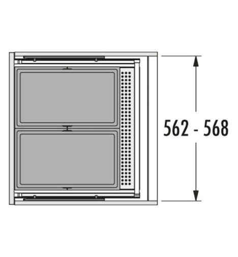 Schéma Poubelle de cuisine encastrable AS Allegro S350 2x28L Hailo