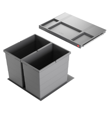Poubelle de cuisine encastrable AS Allegro S350 2x28L Hailo