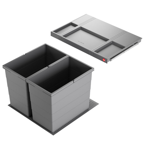 Poubelle de cuisine encastrable AS Allegro S350 2x28L Hailo