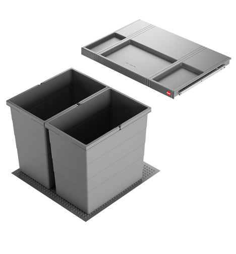 Poubelle de cuisine encastrable AS Allegro S380 2x28L Hailo