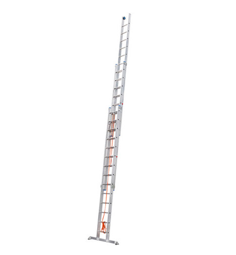 Echelle coulissante à corde professionnelle 3x14 échelons 10m en alu Hailo Trio