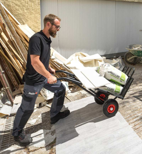 Diable de chantier 300kg mis en situation