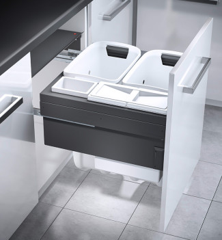 Panière à linge 4 bacs encastrable 80L Hailo Laundry Carrier 600