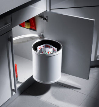 Poubelle encastrable pour porte battante 15L Hailo AS Mono