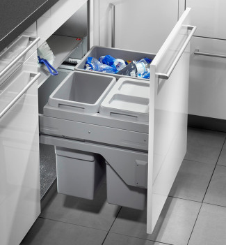 Poubelle encastrable 56L 3 bacs (30+13+13) Hailo AS Euro Cargo S600