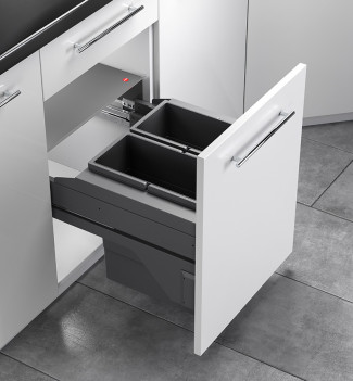 Poubelle encastrable 2 bacs 28L (2x14L) Hailo AS Cargo Soft Short 450