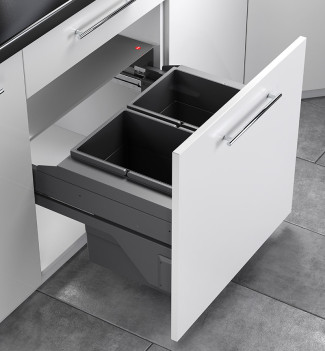 Poubelle encastrable 2 bacs 40L (2x20L) Hailo AS Cargo Soft Short 600