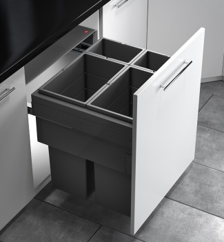 Poubelle de cuisine tri 4 bacs encastrable 90L (35+35+10+10) Hailo AS Euro Cargo 600 NT480