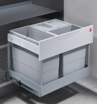 Poubelle encastrable tri sélectif 2 bacs 28L (12+8+8) Hailo Raumspar Tandem S Plus