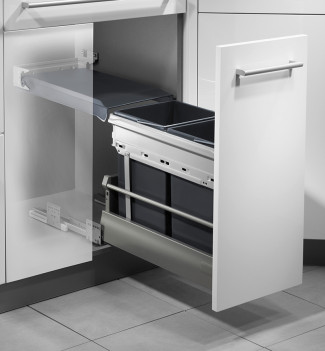 Poubelle tri sélectif 2 bacs encastrable 30L (15+15) Hailo AS Tandem