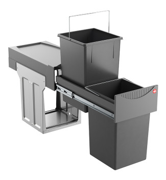Poubelle de cuisine tri sélectif 2 bacs encastrable sous évier 30L (15+15) Hailo AS Tandem