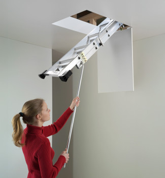 Echelle de grenier escamotable 3x4 échelons en aluminium Hailo HobbyStep