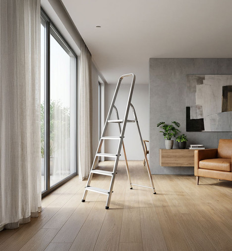 Escabeau 5 marches domestique Selekta FrontAlu