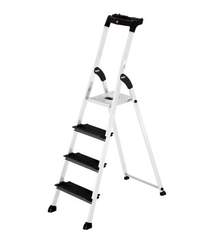 Escabeau professionnel en aluminium 4 marches extra larges Hailo 4XL BlackLine Pro