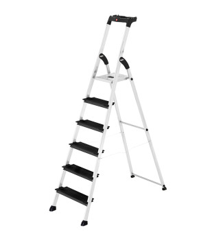 Escabeau professionnel en aluminium 6 marches extra larges Hailo 4XL BlackLine Pro