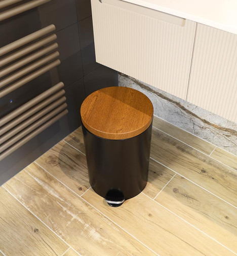 Poubelle acacia noire moyen volume