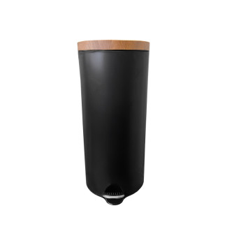 Poubelle acacia noire grand volume